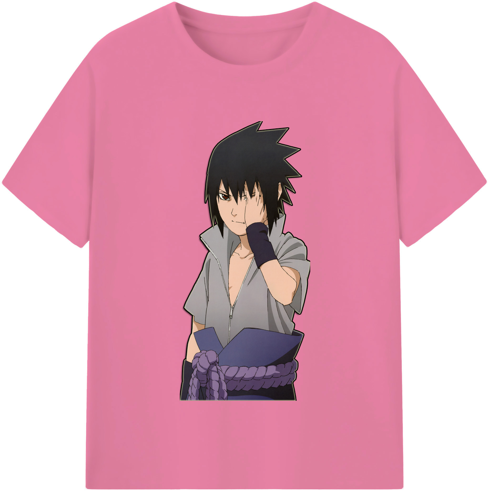 （画像用） NARUTO -ナルト- うちは サスケ Uchiha Sasuke 綿100％半袖Tシャツ（フロントプリント）